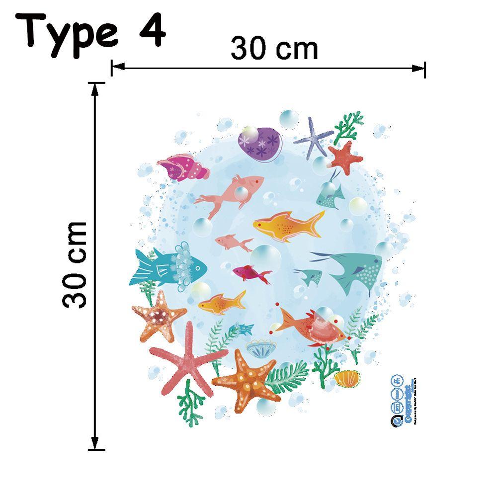 Commode Ornament Home Decor Bathroom Cartoon Fish Sea-lives Decals Toilet Stickers Underwater World