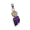 Natural Amethyst,Citrine Gemstone 925 Sterling Silver Jewelry Pendant 1.50" g8H27