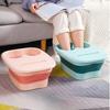 Foldable Footbath Massage Bucket Soaking Bucket Folding Spa Foot Bath Bucket Household Sauna Bathtub Pedicure Bath Supplies Pink