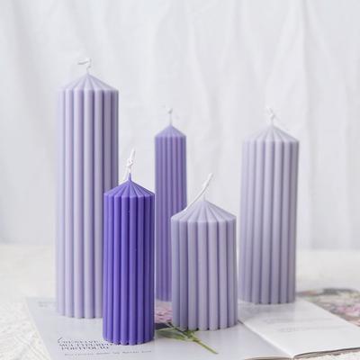 Акриловая форма для свечей DIY Stripe Scent Pillar Смола Пластиковые инструменты Конусная римская колонна Форма для изготовления свечей Свадебная вечеринка Декор Подарки