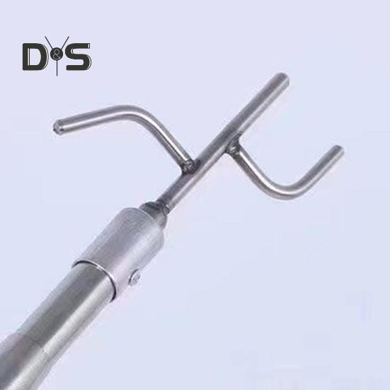 Телескопический захват из нержавеющей стали с крюком для захвата, съемник для штор, сушилка для одежды, съемник для рыболовной сети, портативный грузовой захват для дома