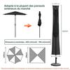 Sekey Housse de Protection pour Parasol - Tissu Oxford 600D Imperméable et Anti-UV, Taille 220 x 30/50 cm, Poignées Rembourrées