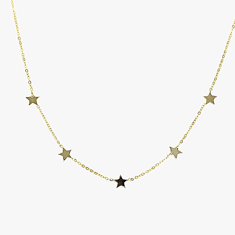 Fashion Jewelry Gold Necklace Set 925 Sterling Silver 18K Gold Plated Necklace Star Necklace Chain Jewelry Women