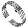 BINLUN Stainless Steel Watch Strap for Men and Women, 12mm, 14mm, 16mm, 18mm, 20mm, and 22mm with Butterfly Buckle (Silver, 18mm)