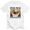 Мужская футболка с принтом мопса Pew Pew Madafakas, короткий рукав, хлопок, футболка для отдыха, одежда