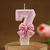 1 Piece Birthday Cake Decorations Number 0-9 Candles with Pink Glittle Creative Numbers for Party Celebration Date