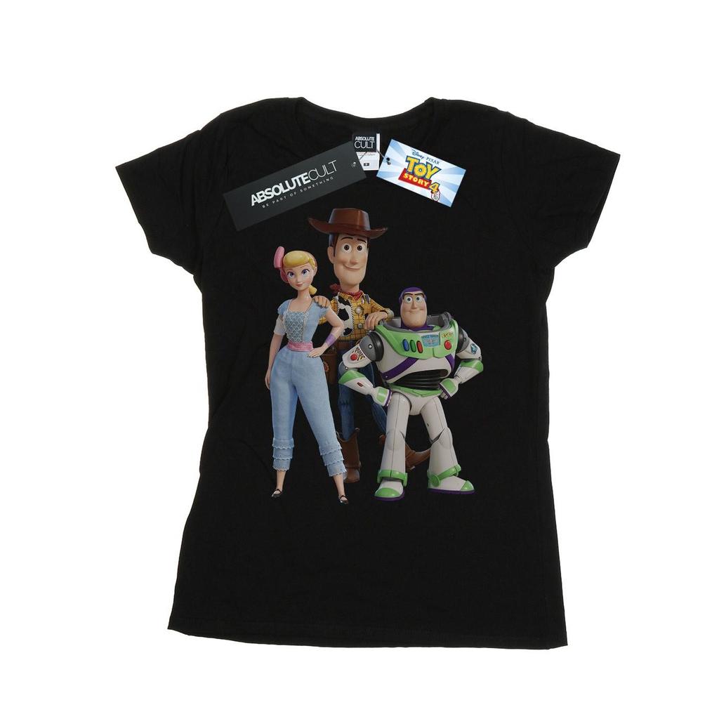 Disney Womens/Ladies Toy Story 4 Woody Buzz and Bo Peep Cotton T-Shirt