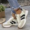 2026 Spring Women's Casual Leather Sneakers with Thick Soles and Slim Waist, Size 43.