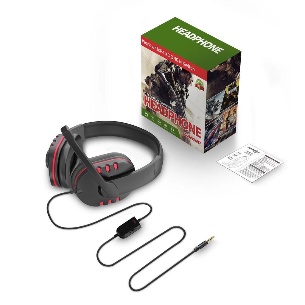 Gaming Headset Headphone with Microphone for PS5, PS4, Nintendo Switch, Playstation4 Vita, Mac, Laptop, Tablet, Computer, Mobile Phones (3.5mm Plug)
