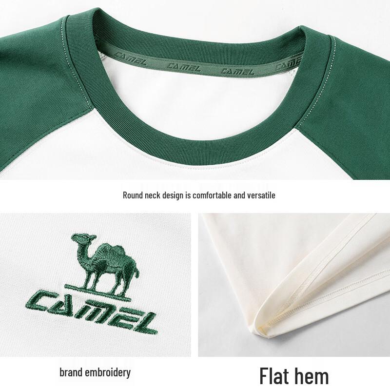 CAMEL Unisex Loose Casual Cotton-Feel Short Sleeve T-Shirt C36BAVQR084