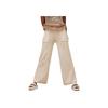 Однотонные брюки прямого кроя с эластичной талией, повседневные женские брюки, бежевые 1167375-SAN
