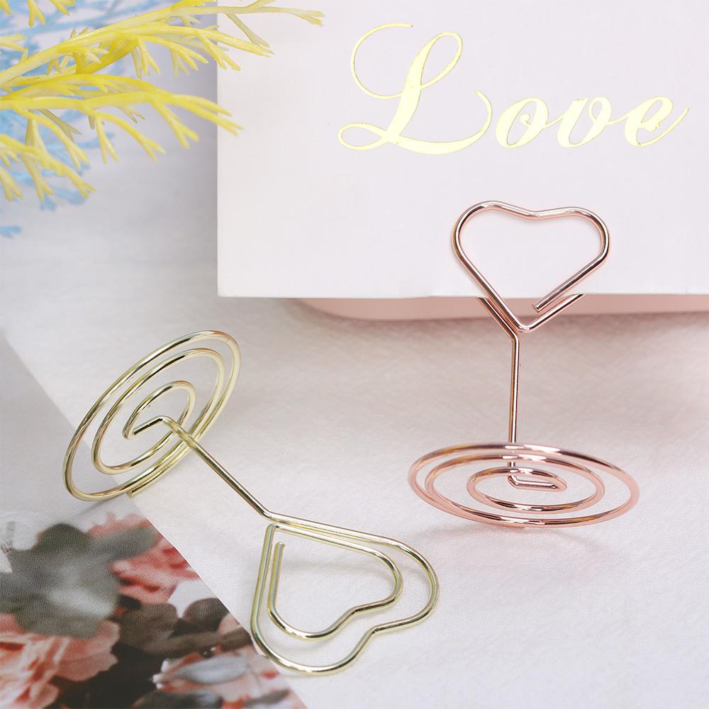 Heart Shape Wedding Supplies Paper Clamp Clamps Stand Table Numbers Holder Photos Clips Place Card