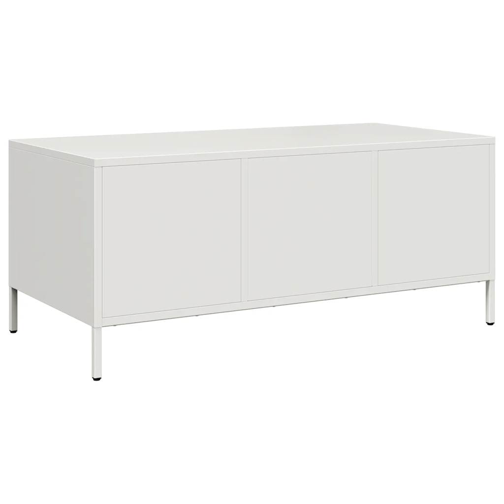 Coffee Table White 101.5x50x43.5 cm Cold Rolled Steel