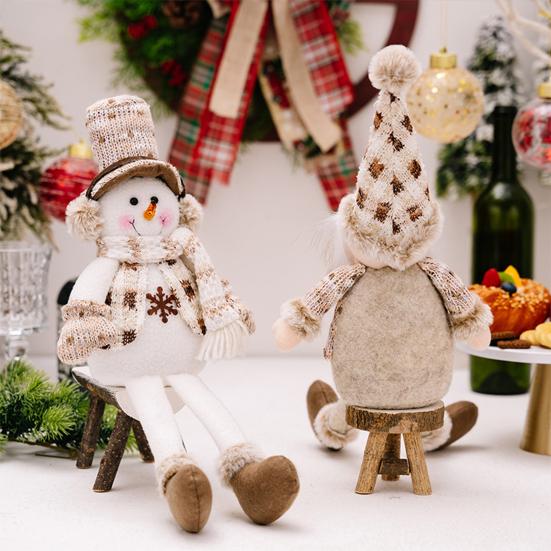 Рождественские украшения для кукол Снеговик Лось Длинноногий плюшевый игрушка Рождественские украшения Мягкая кукла Подарок для детей Друзья Семья