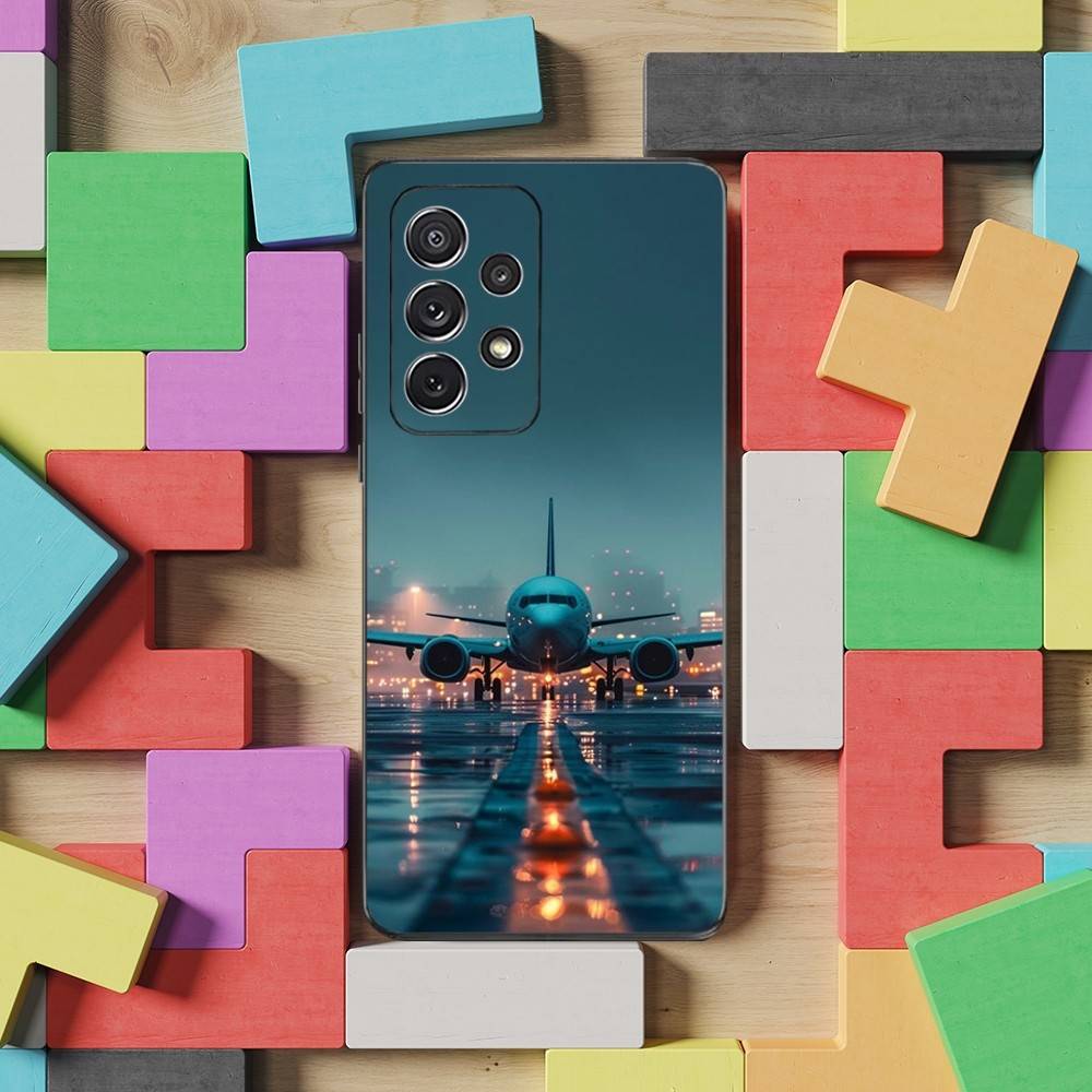Авиация Арт Самолет Телефон Для Samsung S25,S10,S20,S10,S21,S9,S24,S23,Ultra,FE,Plus,Lite,Мягкий Силикон Черный Чехол