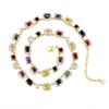 Hip Hop Colored Gems Ladies Necklace Jewelry Multi-Colored Enamel Pearlescent Zircon Stone Ice Chain Necklace