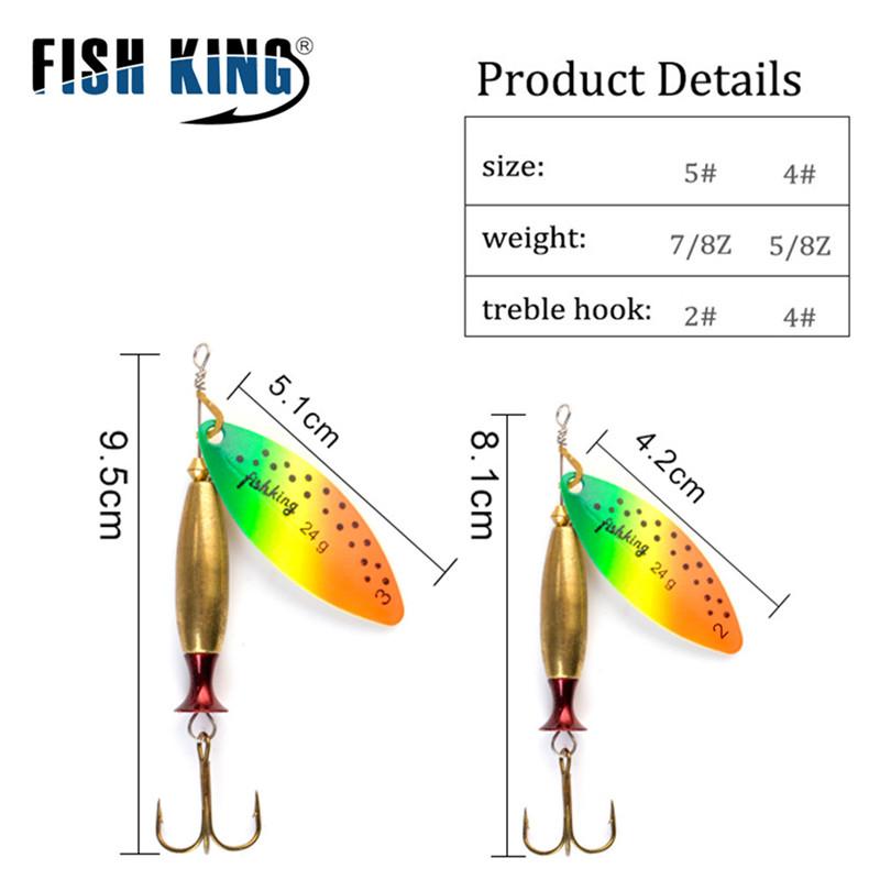 FISH KING Spinner Bait Long Cast 18 г 24 г Ложка Приманки Щука Металлическая рыболовная приманка Окунь Жесткая приманка Con Ganci