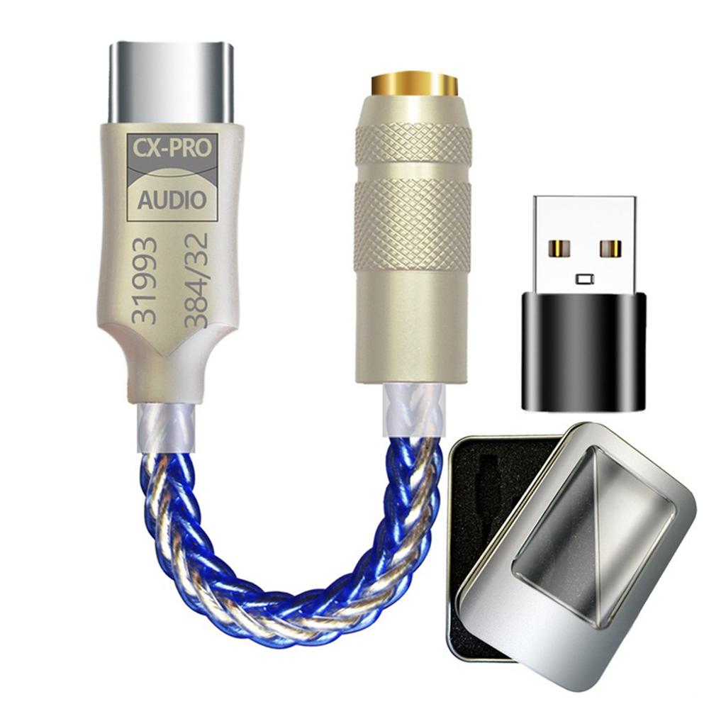 USB CC 32 бит 384 кГц USB C на 3,5 мм декодер адаптер с чипом CX31993 USB C адаптер для наушников 3,5 мм C адаптер