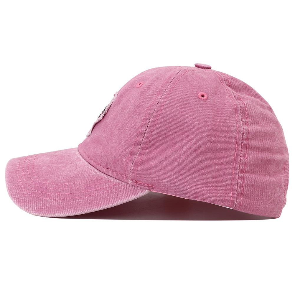 Cotton Washed Hat Snapback Adjustable Women For Cap Baseball Pink Black Stitched Stitching Embroidered Heart Love Womens Neutral Gender Men Hats