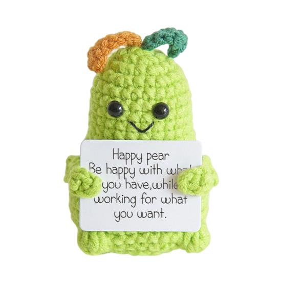 Позитивная кукла-картошка ручной работы с вдохновляющей открыткой, милая вязаная фигурка для эмоциональной поддержки в комнате, декор