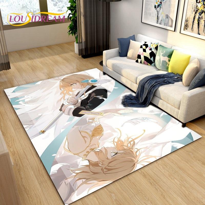 Милый мультяшный коврик Cardcaptor Sakura, коврик для гостиной, спальни, диван, коврик для украшения, детский нескользящий напольный коврик