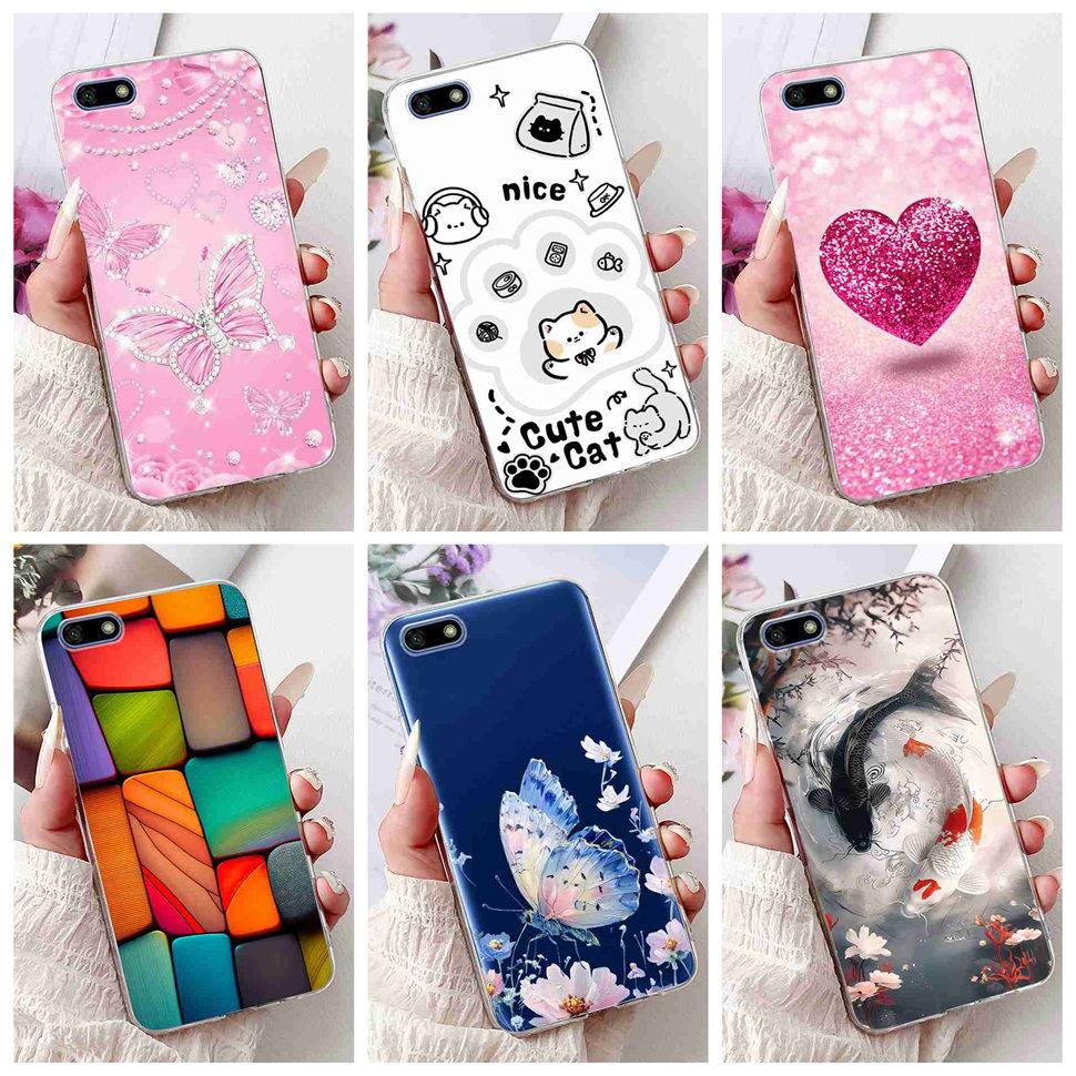For Huawei Y5 2018 5.45" Case Fashion Butterfly Cute Cat Soft Silicone TPU Cover For Huawei y5 Y5 Prime 2018 DRA-LX2 Phone Cases