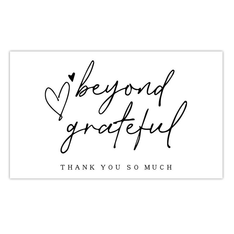 Black Thank You Greeting Cards, 50 Sheets/Pack