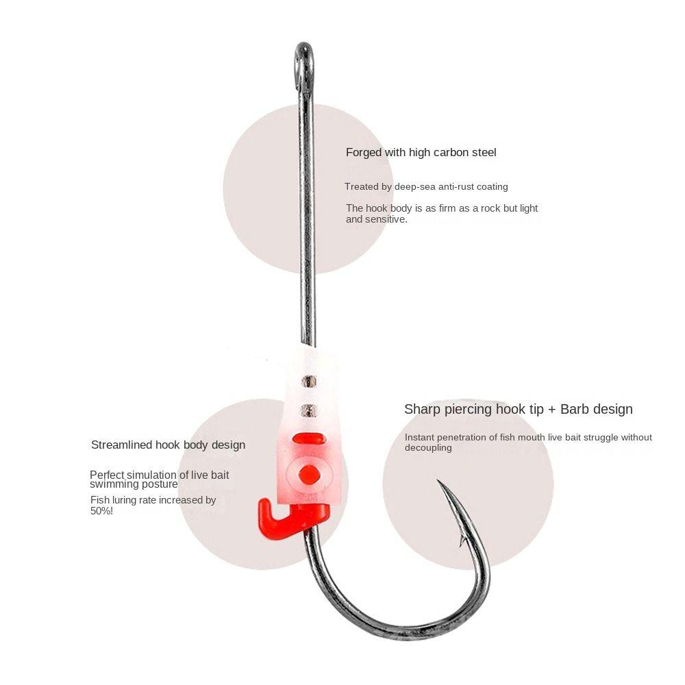 5pcs Anti-entanglement Luminous Live Shrimp Hooks Stainless String Hook for Fishing Accessories