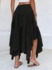 Women's Bohemian Maxi Skirt Flowy Asymmetric High Low Hem Casual Skirt