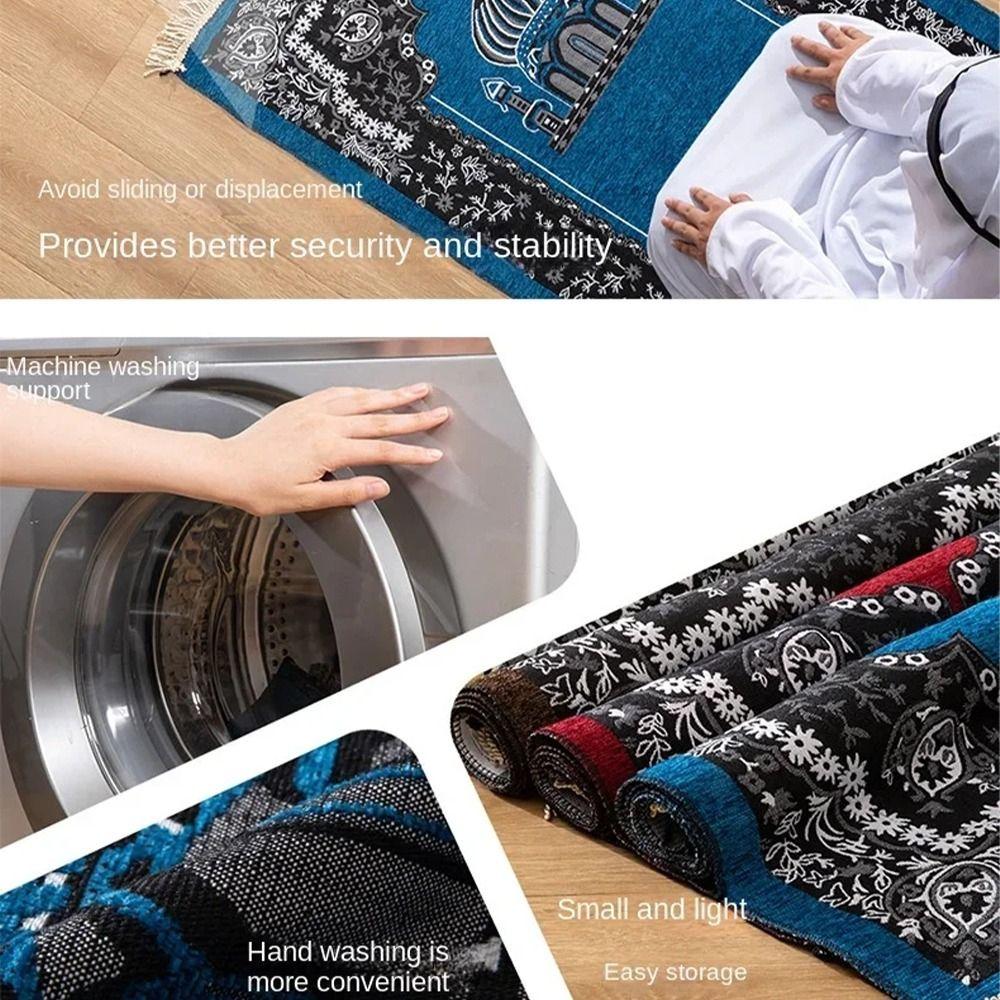 Мягкий коврик для пола с кисточками Исламский молитвенный коврик Декор Ид Мубарак Мусульманский молитвенный коврик Путешествия