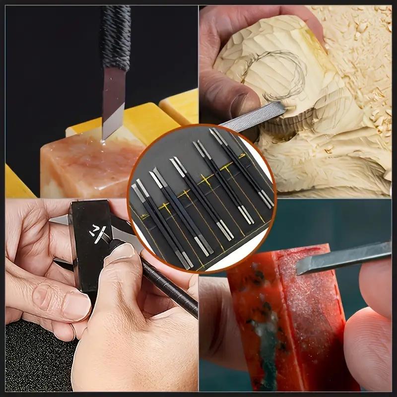 10 шт. Ручной нож для резьбы по камню, набор инструментов для резьбы по печатям, ручной нож для резьбы по печатям, нож для резьбы по дереву, основные инструменты для резьбы