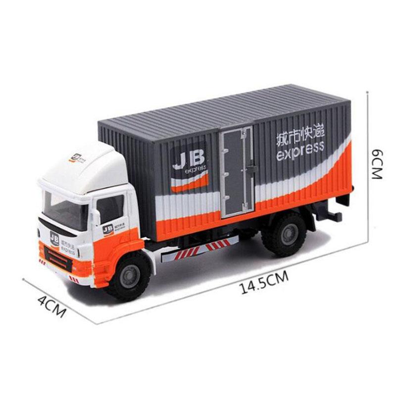 New 1:60 Car Metal Alloy Diecast Commerical Vehicle Express FedEx Van Diecasts Cargo Truck Model Toy F Children Collection Gifts
