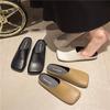 Female Shoes Low Ladies' Slippers Cover Toe Shallow Luxury Slides Loafers PU Mules for Women 2024 New Designer Flat Fashion Fabr