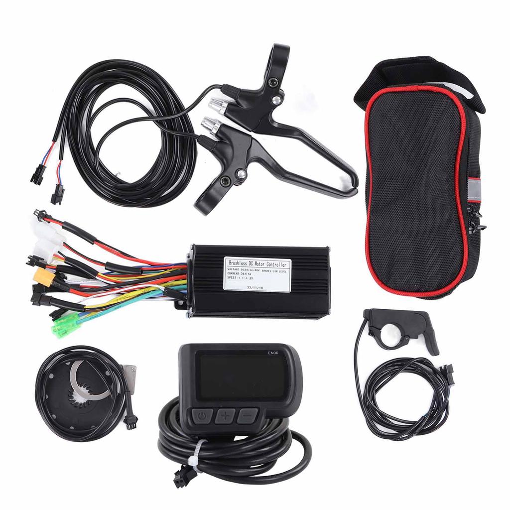 Bike Lithium Conversion Kit with 26A 3 Mode Controller EN06 Panel Brake Grip Thumb Throttle PAS Line for DIY