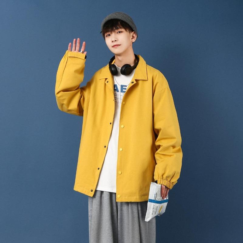 Coach Jacket Men's Spring Casual Versatile Autumn Clothing Solid Color Coat Fat Large Size Baseball Jersey Korean Version Top Men