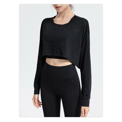 Женская спортивная футболка с длинным рукавом, свободная, блузка, топ