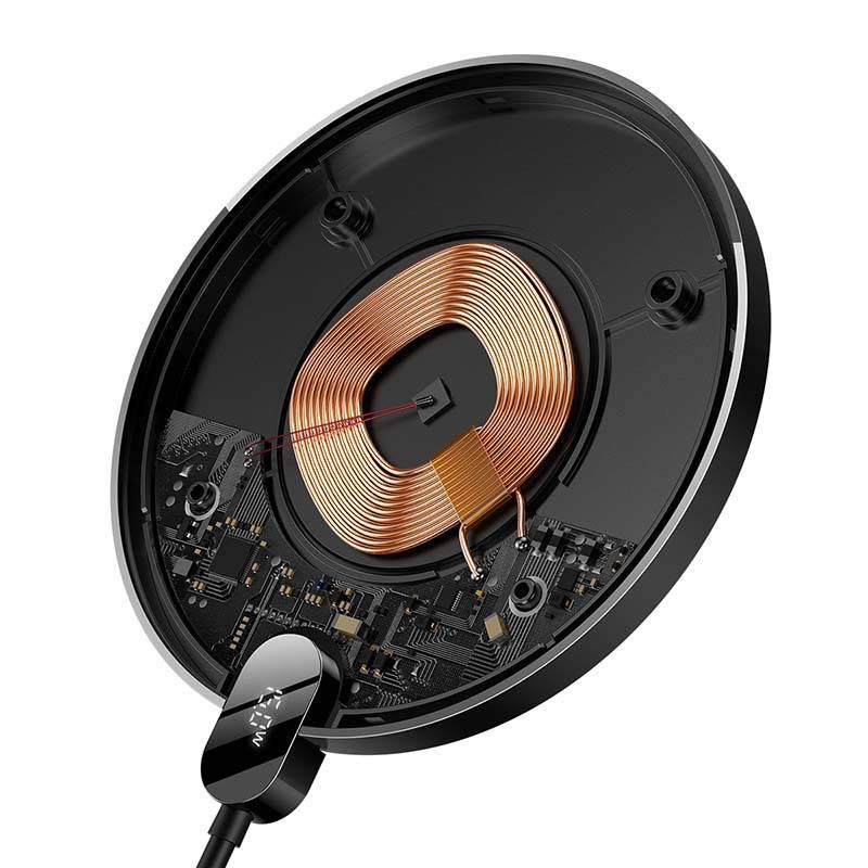 Wireless Induction Charger Baseus Digital Led 15W (Black)