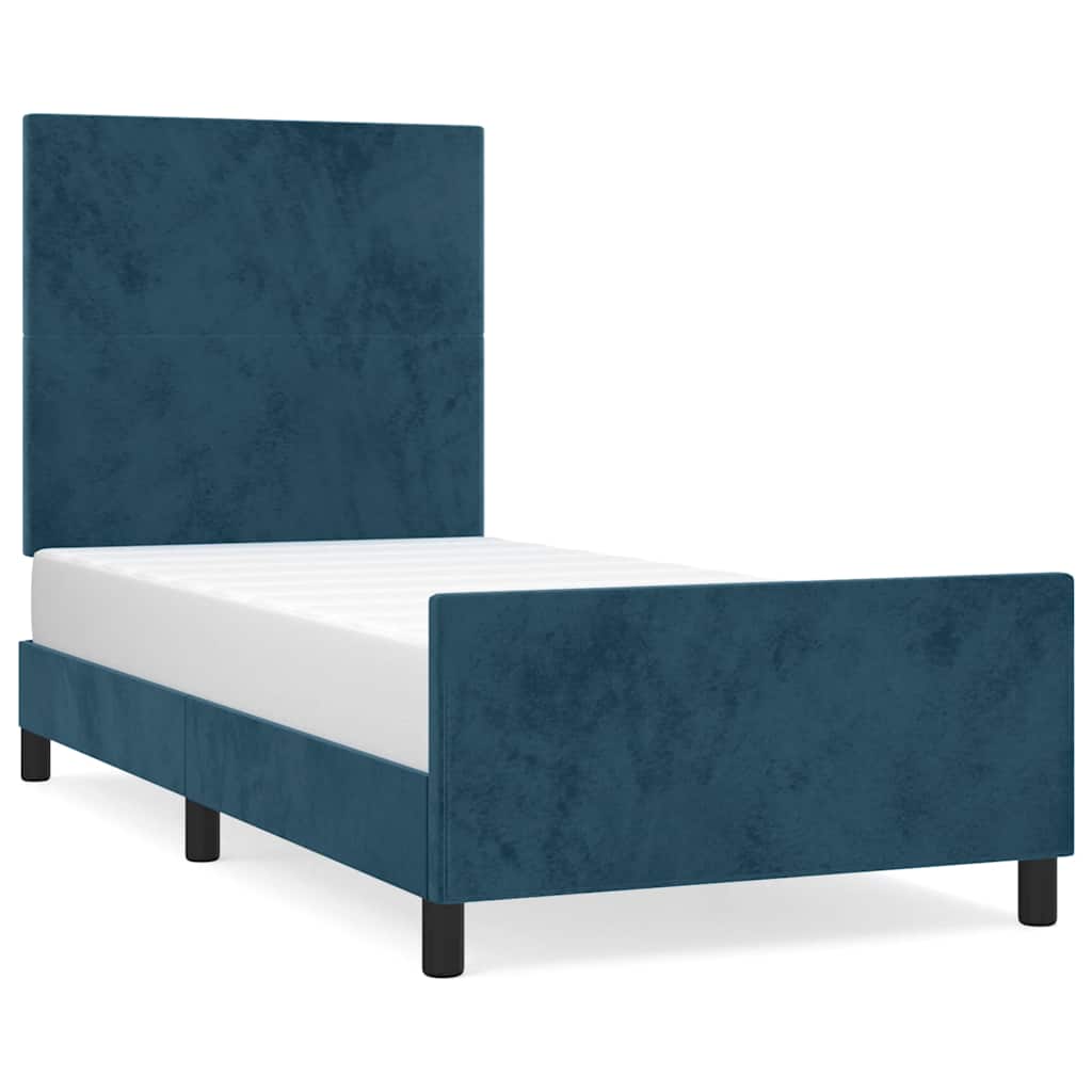 Bed Frame without Mattress Dark Blue 80x200 cm Velvet