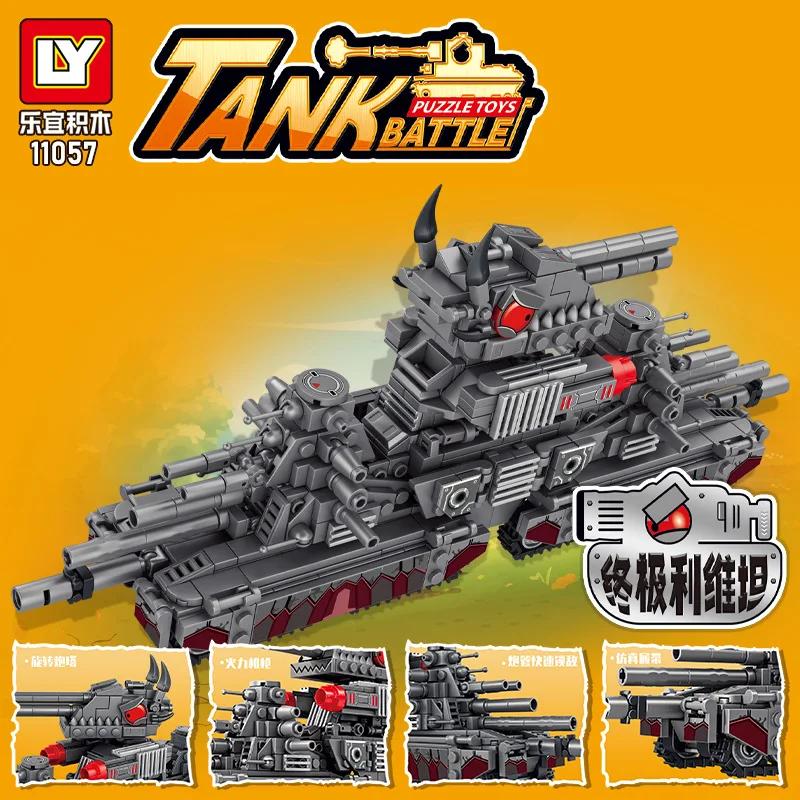 Technology Military Tank Model Building Blocks Toy Set Creative MOC KV44/99 Tanks Ornament Vehicle Bricks Toy for Boy Gifts