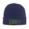 Wicked Movie Logo Emerald Green Beanie Hats  Knit Hat Men Women Street Warm Caps Spring Hippie Design Bonnet Hats