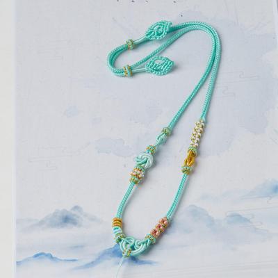 Ожерелье «Узел Укун» ручной работы, плетеное, с компасом «Восемь сокровищ», нефритовой подвеской и узлом «Мандала»
