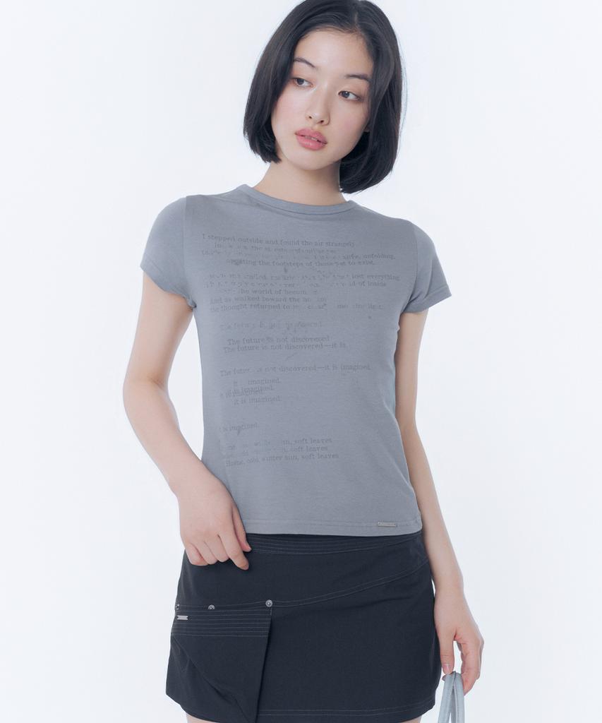 MISEKI SEOUL Blur Quote Short Sleeve Charcoal