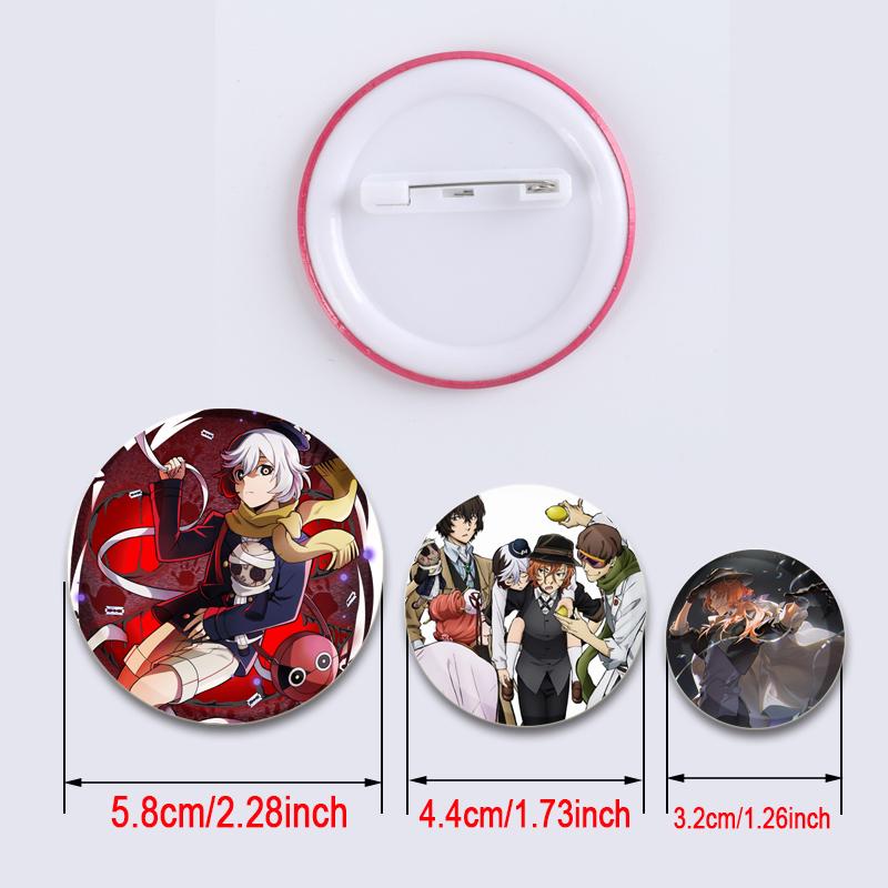 32/44/58 мм мультфильм бродячие собаки Банго HD печать брошь аниме значок вооруженное детективное агентство Дадзай Осаму круглая витрина броши булавка на лацкан ювелирные изделия
