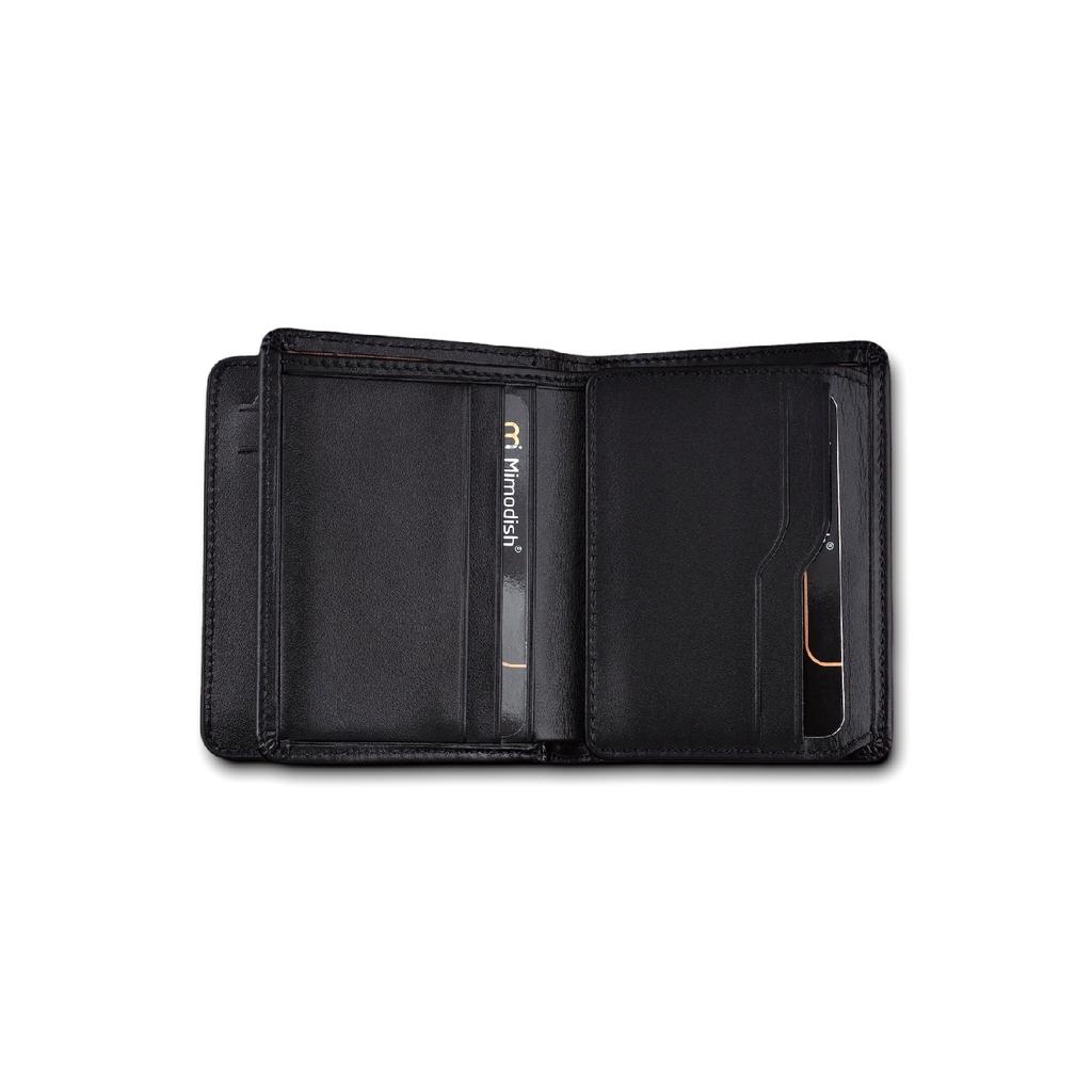 Натуральная натуральная кожа Вертикальный черный цвет Роскошный мужской кошелек