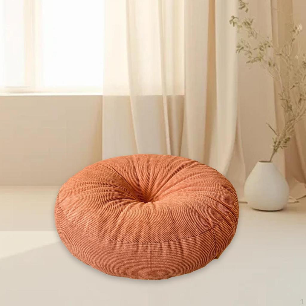 Japanese Tatami Floor Cushion Round Seat Pouf And Decorative Pad with Thick Filling Suitable for