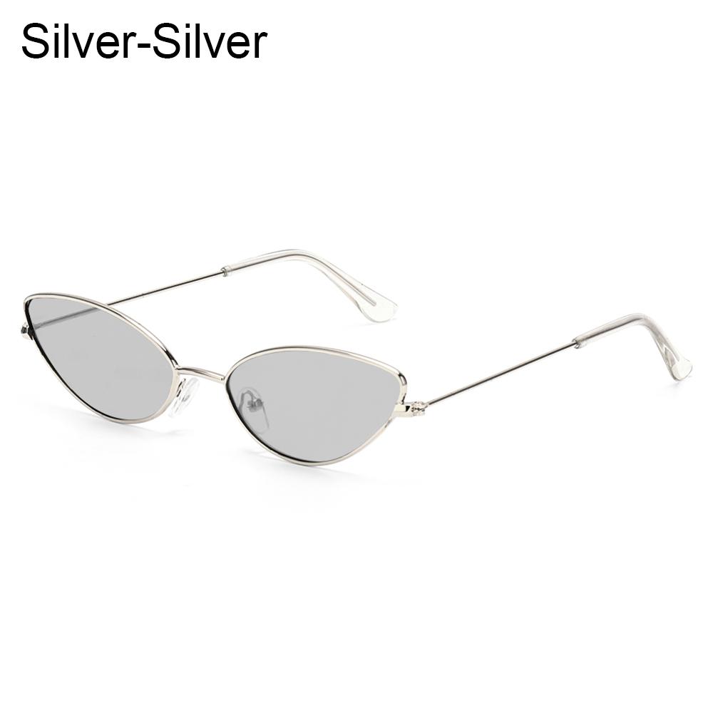 Classic Cat Eye Alloy Sunglasses Woman Brand Designer Small Frame Sun Glasses Female Vintage Metal Triangle Oculos Feminino