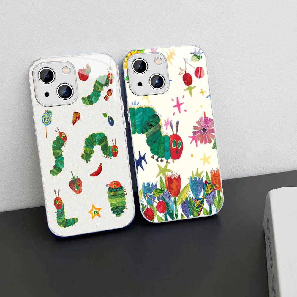 Очень голодная гусеница Для iPhone 14 13 12 Mini 11 Pro XS Max X XR 14 Plus Закаленное стекло