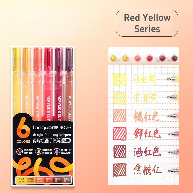 6 шт. Акриловые маркеры Гелевые чернила Винтажный маркер Лайнер 1,0 мм Тонкий наконечник DIY Крафт Живопись Рисование Канцелярские товары Подарок