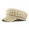 Houndstooth Hat Women's Spring Autumn Duck Cap Vintage Flat Cap