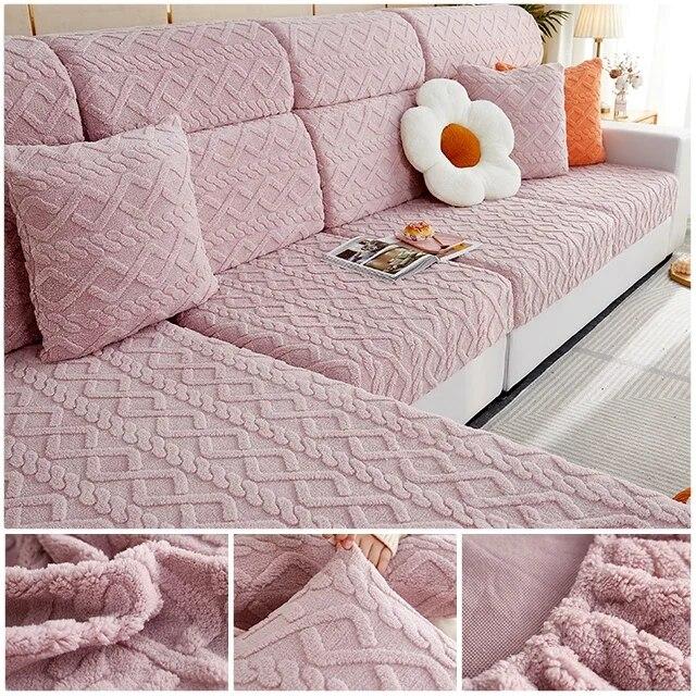 Плюшевый жаккардовый чехол на подушку для дивана, эластичные чехлы для дивана, защита для мебели для гостиной, регулируемый съемный чехол для дивана